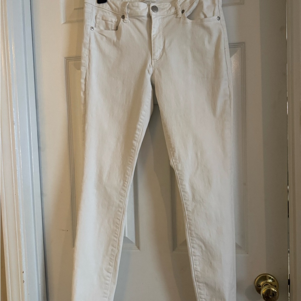 LOFT Women's Cream Skinny Jeans